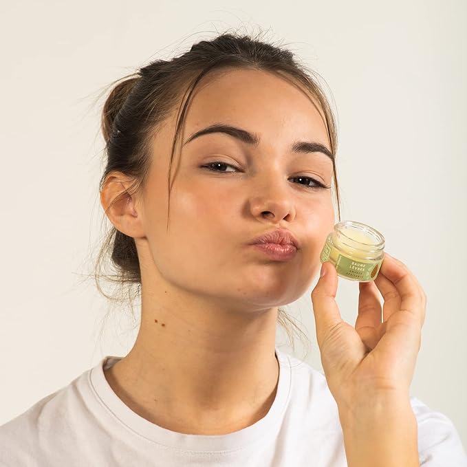 Panier des Sens Moisturizing Almond Lip Balm, Lip care products with Cocoa Butter - Made in France & 95% natural - 0.5Floz/15ml-Velvo Beauty