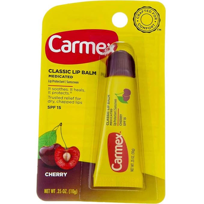 Carmex Soothing Everyday Lip Balm, Cherry 0.35 oz (Pack of 4)-Velvo Beauty