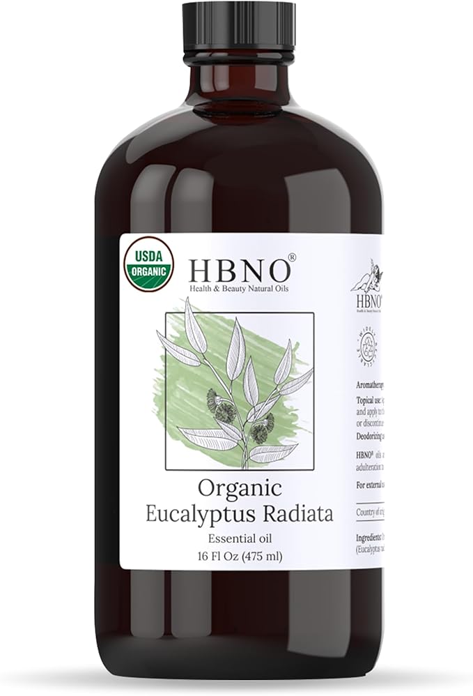 HBNO Organic Eucalyptus Radiata Oil - 16 oz (475ml) Value Size - Ideal for Shampoos, Conditioners, Mouth Washes, Face wash, Lotions, and Skin Care Products-Velvo Beauty