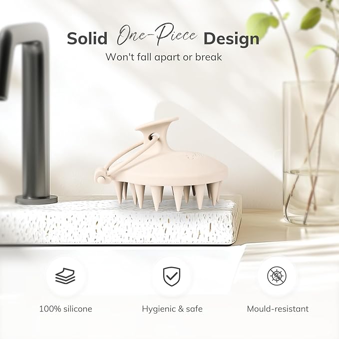 Sndyi Silicone Scalp Massager Hair Growth, Scalp Scrubber with Soft Silicone Bristles, Scalp Exfoliator for Dandruff Removal, Large Size Shampoo Brush, Wet Dry Scalp Brush for Long Thick Curly Hair-Velvo Beauty