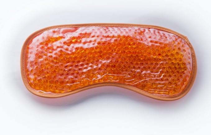 Cooling Eye Mask Reusable Gel Eye Mask for Puffy Eyes,Ice Eye Mask Cold Eye Mask Frozen with Plush Backing for Headache,Migraine,Stress Relief-Color Pastel Orange-Velvo Beauty