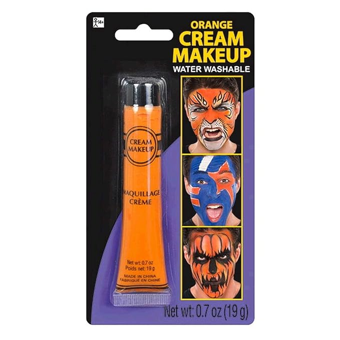 Vibrant Orange Cream Makeup (0.7 oz.), Long-lasting & Easy-to-apply - Face Paint For Costume Parties & Performing Arts (18 Pack)-Velvo Beauty