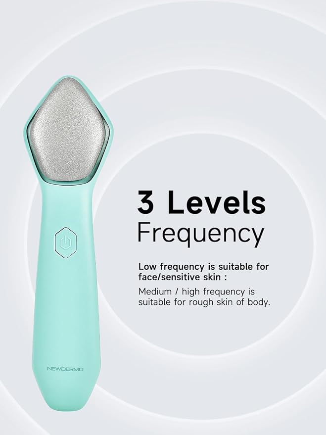 NEWDERMO Microdermabrasion Machine Pro, Large Diamond Electric Microdermabrasion Wand Tool With 3 Levels Frequency for Face Body Exfoliate Skin Care (Green)-Velvo Beauty