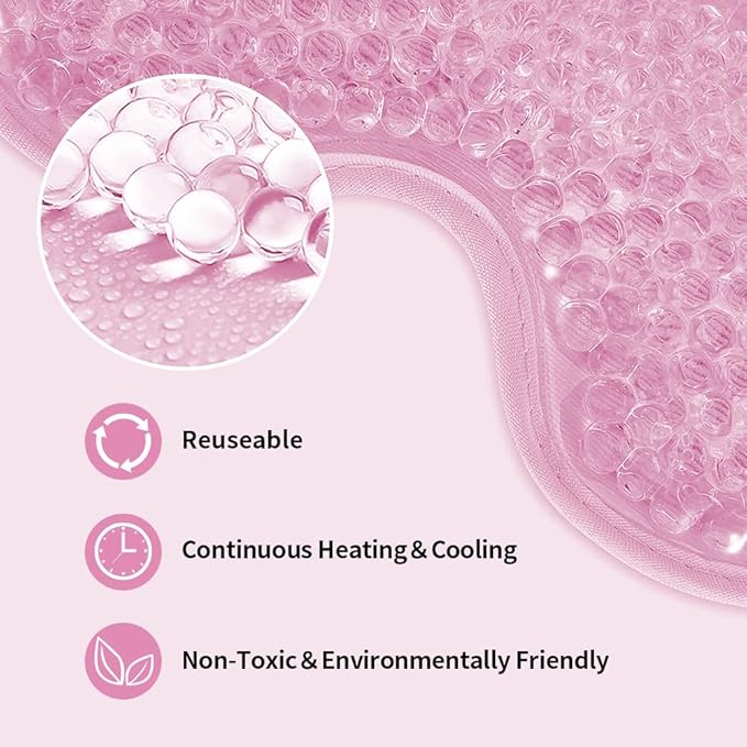 Cooling Eye Mask Gel Eye Mask Reusable Cold Eye Mask for Puffy Eyes, Eye Ice Pack Eye Mask with Soft Plush Backing for Dark Circles, Migraine, Stress Relief-Velvo Beauty