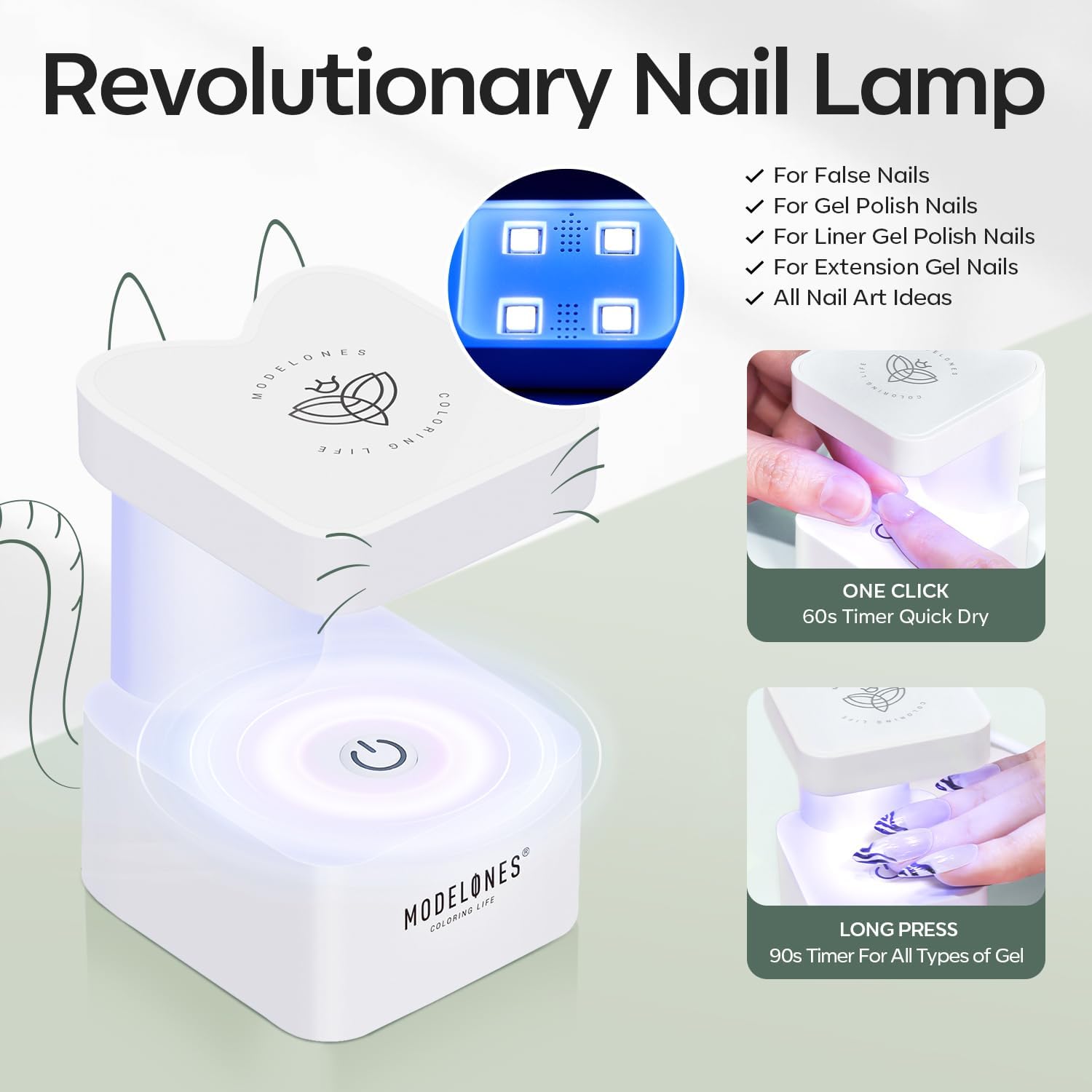 modelones Medium Coffin Gel Nail Tips Kit, 9-in-One Nail Glue with Portable U V Lamp 216Pcs 12Sizes Pre-Etched Press ons Fake Acrylic Extension Kit DIY Salon Gift for Women-Velvo Beauty