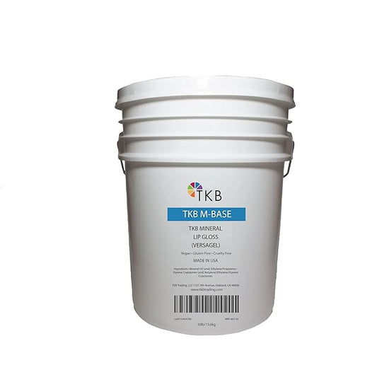 TKB Mineral Lip Gloss (M-Base) | Clear Versagel Base for DIY Lip Gloss, Made in USA (30lb (13.6kg))-Velvo Beauty