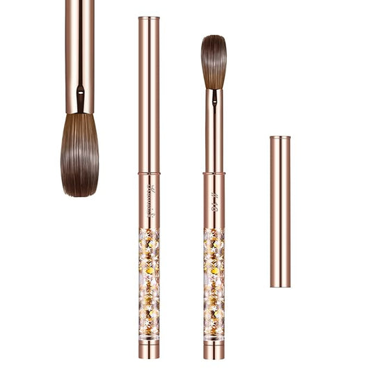 Acrylic Nail Brush Size #16,KEMEISI 100% Pure Kolinsky Nail Art Brushes Sturdy Handle Oval Shaped Acrylic Powder Nail Design Tools for Professional Manicure DIY Home Salon (Gold)-Velvo Beauty
