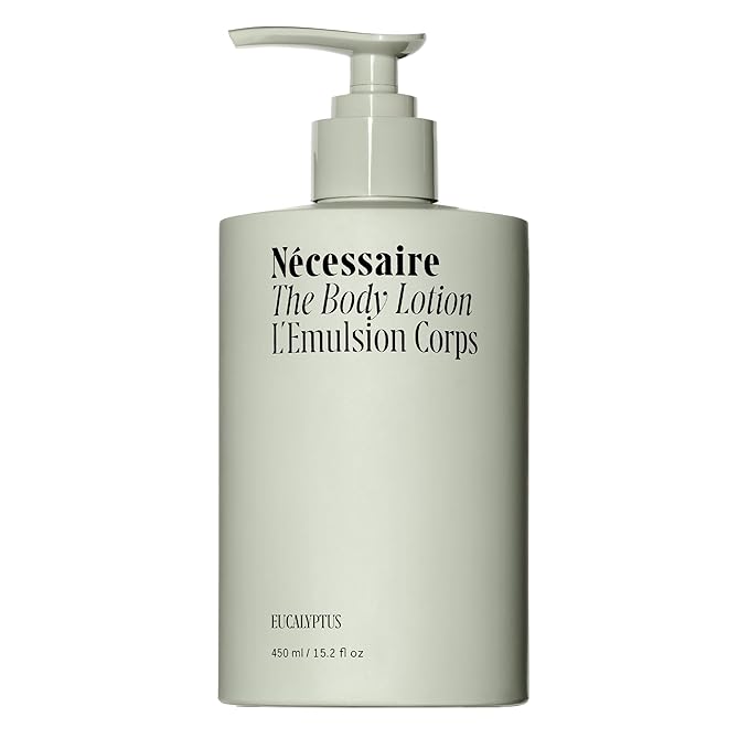 Nécessaire The Body Lotion with Pump. Eucalpytus. Multi-Peptide Firming Lotion to Moisturize, Firm, Strengthen. 2.5% Niacinamide, Vitamin C/E + Omega 6/9. 450ml / 15.2 fl oz-Velvo Beauty