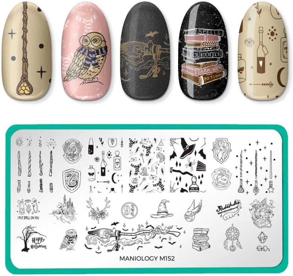 Maniology Sorcery and Spells Nail Stamping Plate Set, Halloween Plates Bundle, Sorcery Wizards Spirit Speaks Ouija Board Tarot Cards Manicure-Velvo Beauty