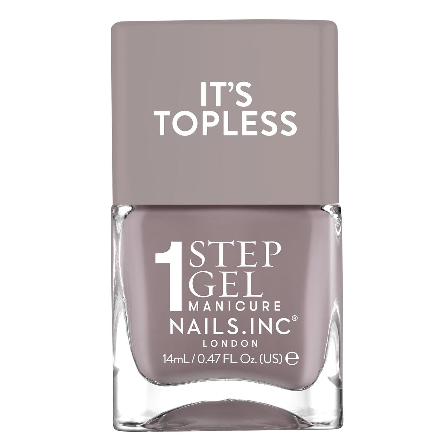 Nails Inc It's Topless Gel-Like Nail Polish, 4-in-1 Base Coat, Treatment, Color & Top Coat, Long Lasting, Strong, Chip Free Nails, Glossy Salon Quality Manicure, Air Dry Nail Polish, Megan, 0.47 Fl Oz-Velvo Beauty
