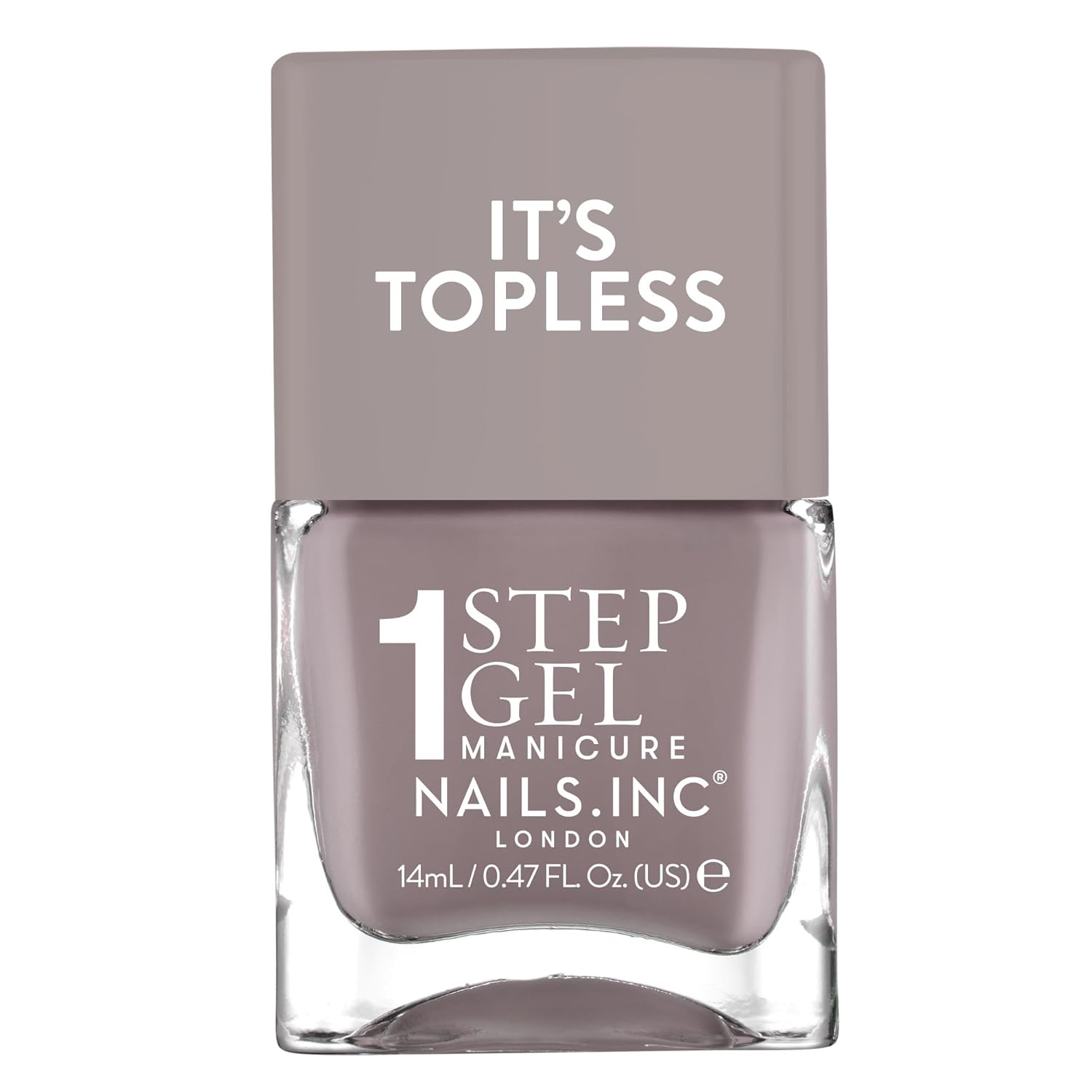 Nails Inc It's Topless Gel-Like Nail Polish, 4-in-1 Base Coat, Treatment, Color & Top Coat, Long Lasting, Strong, Chip Free Nails, Glossy Salon Quality Manicure, Air Dry Nail Polish, Megan, 0.47 Fl Oz-Velvo Beauty
