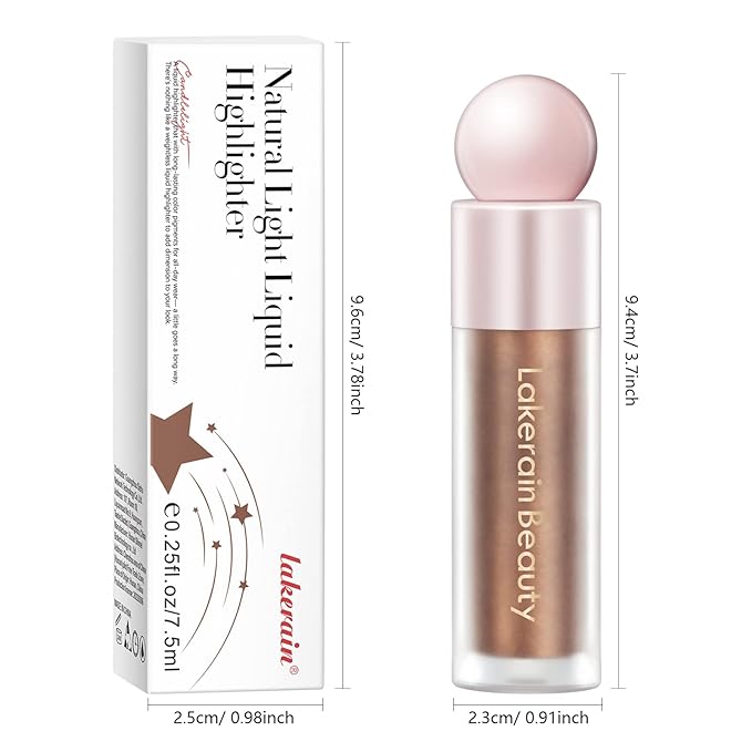 Liquid Highlighter Makeup, Natural Silky Shimmer Finish Liquid Face Highlighter, Highly Pigmented, Lightweight, Blendable, Soft Cream Highlighter For Face (#04 Bronze Gold Shimmer)-Velvo Beauty