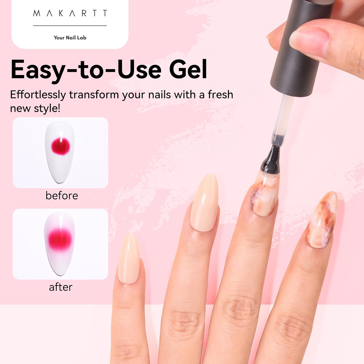 Makartt Blooming Gel-Clear 2 Pcs Marble Gels Nail Polish Blossom Gels for Spreading Effect,Gel Paint Nail Art Supplies for Watercolor Design,Floral Print, Nail Art Design DIY Manicure for Women-Velvo Beauty