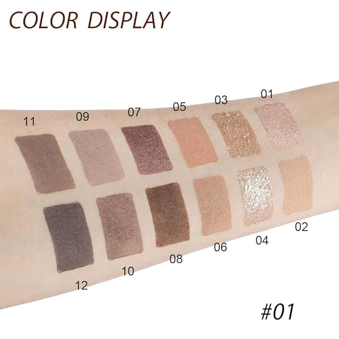 12 Girds Colorful Matte Shimmer Eyeshadow Palette for Eye Makeup,High Pigmented Eye Shadow Primers Powder Palet de sombras de ojos 12-A-Velvo Beauty