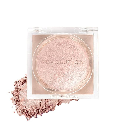 Makeup Revolution Beam Bright Highlighter, All Over Face Glow, Powder To Liquid Formula, 5 Different Shades, Rose Lustre-Velvo Beauty
