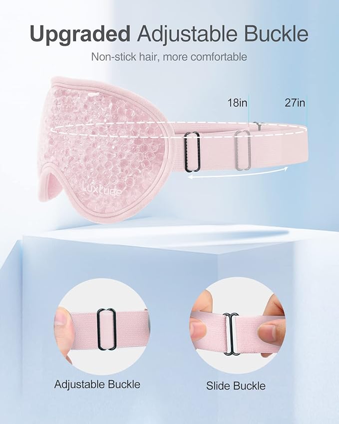 Luxtude Gel Eye Mask Cooling Eye Masks for Dry Eyes 2PCS, Hot Cold Eye Ice Pack Reusable Cold Eye Mask, Frozen Cold Eye Compress for Puffiness/Dark Circles/Headaches/Skincare/Eye Bags (Pink)-Velvo Beauty