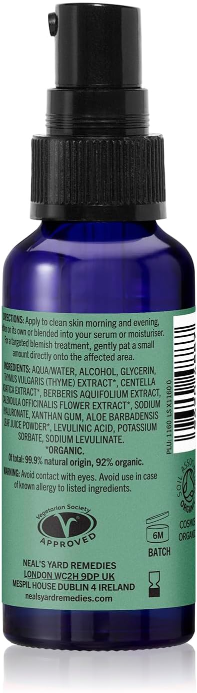 Neal's Yard Mahonia Booster with Antioxidant Centella Asiatic for Oily, Acne Prone Skin, Unclogs Pores, Balances & Purifies Face, Cruelty Free, 25mL-Velvo Beauty