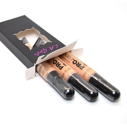LA Girl Pro Concealer 3 x GC973 Creamy Beige HD. High Definition Liquid Concealer + FREE EARRING-Velvo Beauty