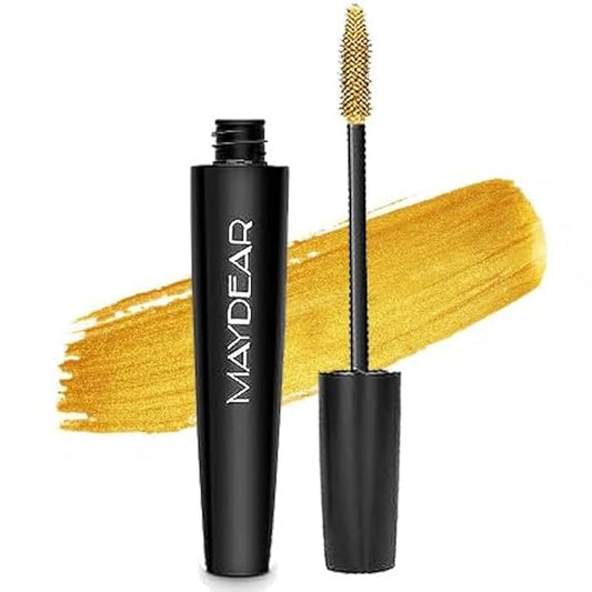 Maydear Gold Waterproof Colored Mascara - Long Lasting, Smudgeproof, Fast Dry, Lengthening Eye Makeup for Women - Party & Stage Use-Velvo Beauty