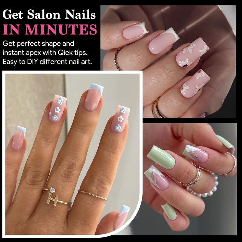 Short Square False Nail Tips, 15 Sizes 510 PCS Clear French Press On Fake Nail Soft Pre-shaped Half Matte Full Cover Gel Nail Tips Extensions Thick Long Lasting for DIY Beginners & Salon Manicure-Velvo Beauty