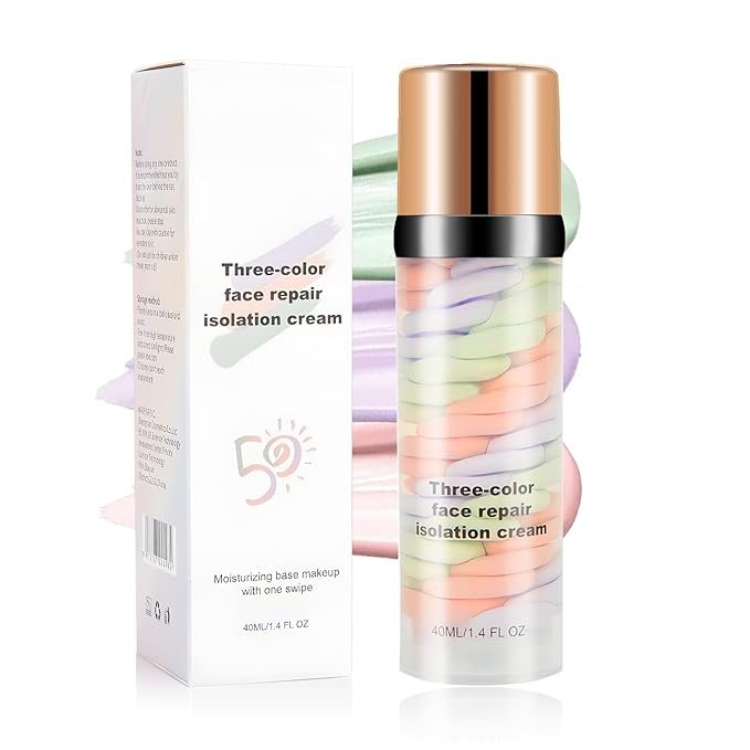 3 In 1 Color Corrector Makeup Primer Color Correcting Primer Cream Tinted Moisturizer Brightening Primer Facial Serum Isolation Cream Neutralizes Skin Tone for Face Before Makeup Base Cream-Velvo Beauty
