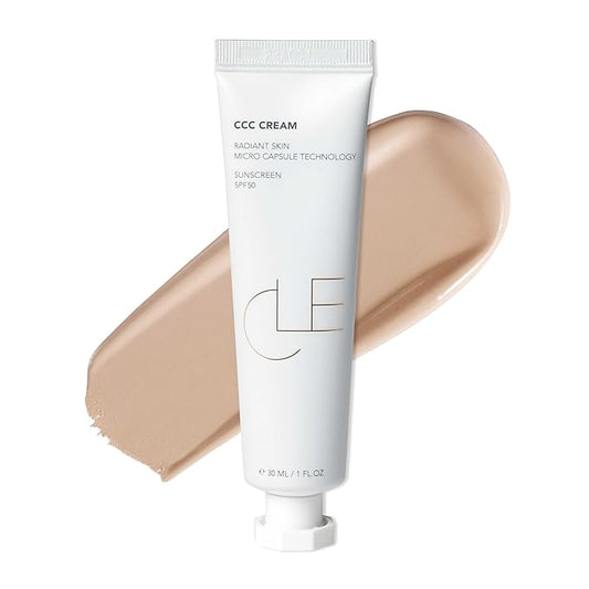 CLE Cosmetics CCC Cream (Neutral Medium Light 201 / SPF 50) - Color Correcting CC Cream with Sunscreen - Lightweight, Hydrating, Light to Medium Coverage Foundation - BB & CC Hybrid - 1 fl oz-Velvo Beauty