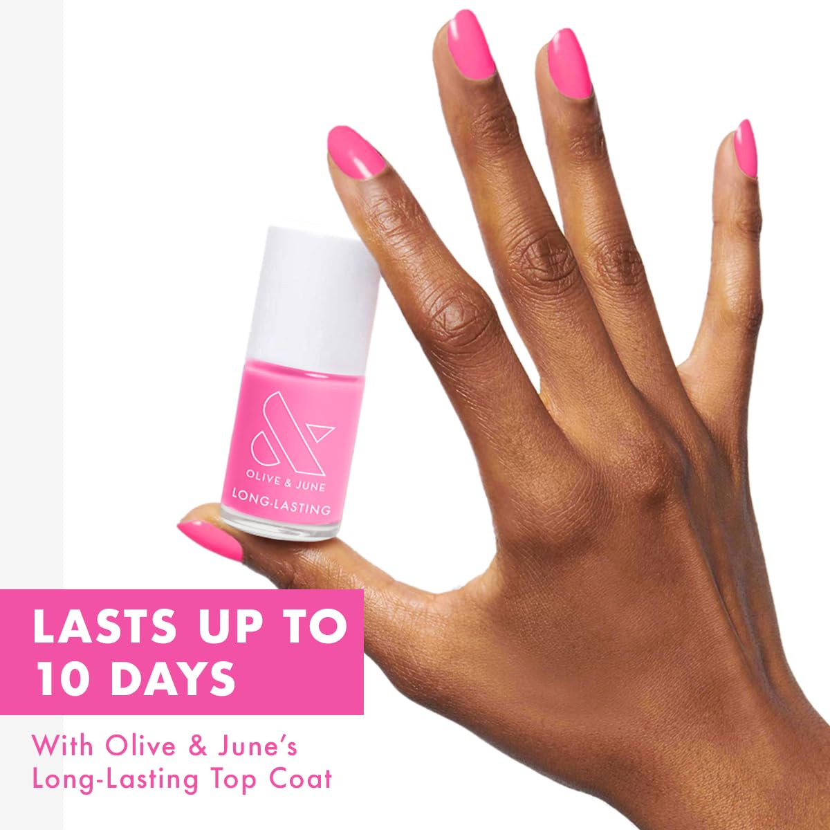 Olive & June Long Lasting Nail Polish | Gel-Like Finish No Lamp Needed | Lasts up to 10 days | Salon-Quality Color at Home | 15-Free Vegan Cruelty-Free Chip-Resistant Shine | Grateful & Kind Pure Pink-Velvo Beauty