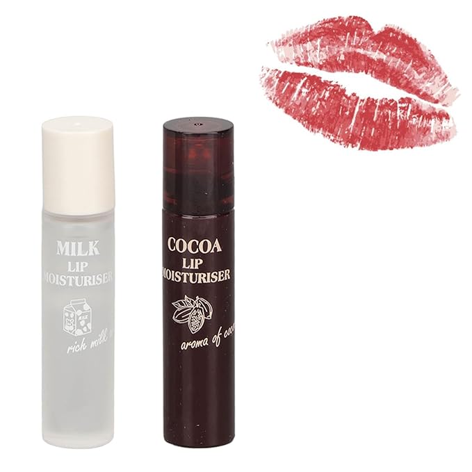 2pcs Lip Balm, Cocoa Bean Lip Oil, Milk Lip Oil, Hydrating Nourishing Roll On Lip Gloss Roll On Design Overlay Different Aroma-Velvo Beauty