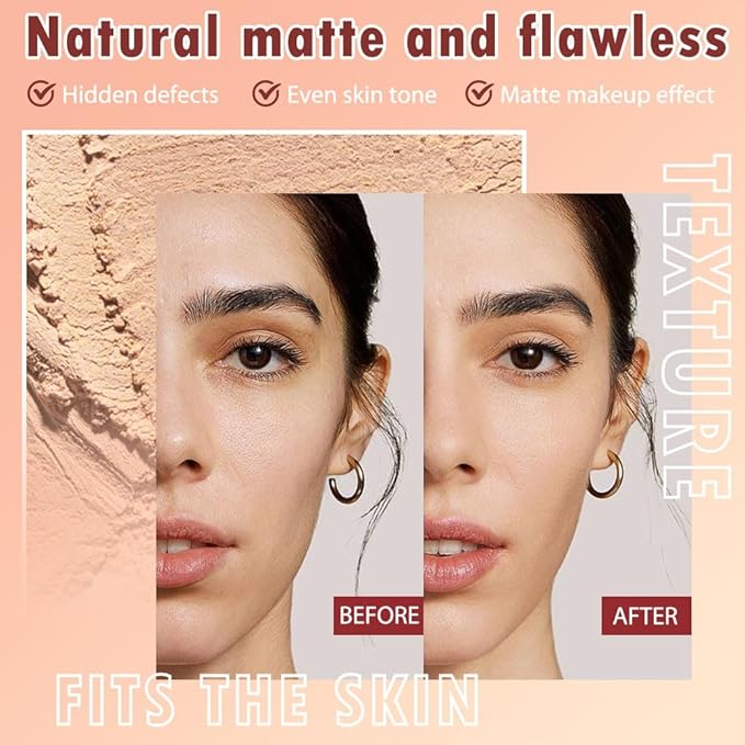 Oil Control Face Pressed Powder, Matte powder setting powder, long-lasting and waterproof loose powder, Flawless Lightweight Face Cosmetics, Cruelty-free, (05, 1 Pcs)-Velvo Beauty