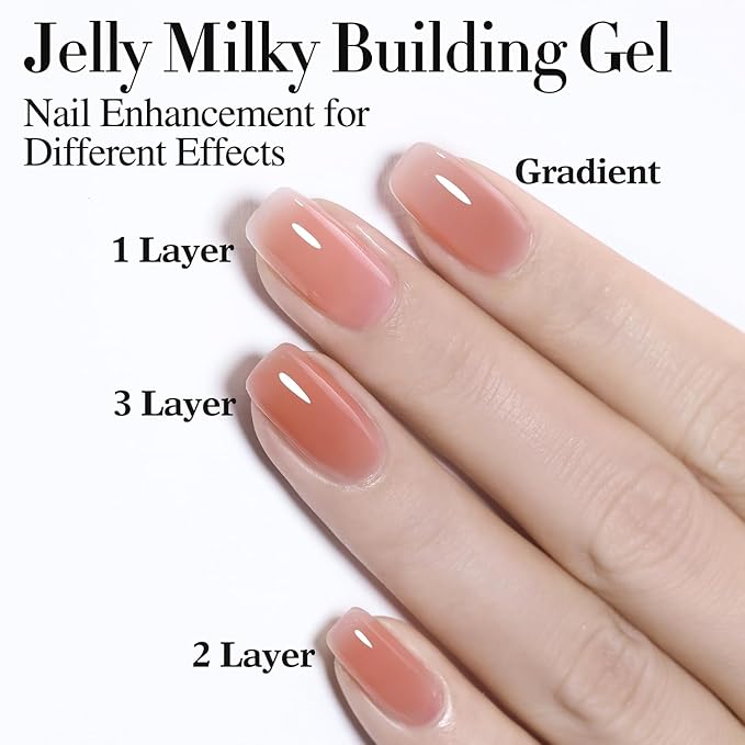 Double Rhythm 0.52Oz Nail Strengthener Rubber Gel Polish Builder in a Bottle for Nail Thickening Extension Hard Structure Glue (Extension Pale Nude)-Velvo Beauty