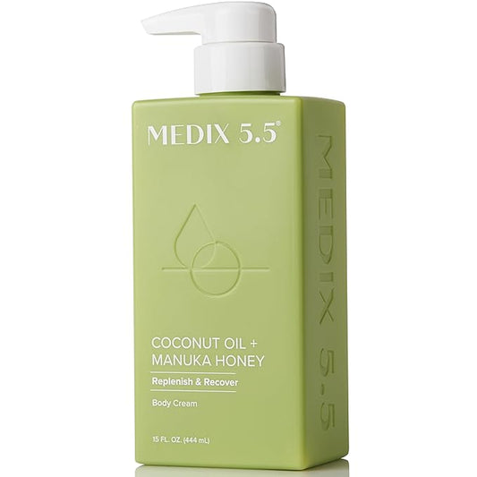 MEDIX Coconut Body Lotion + Manuka Honey Cream | Natural Coconut Oil Lotion For Women & Men | Moisturizer Cream Body Butter Skin Care Balm For Stretch Marks, Cellulite, & Dry Skin, 15 Fl Oz-Velvo Beauty
