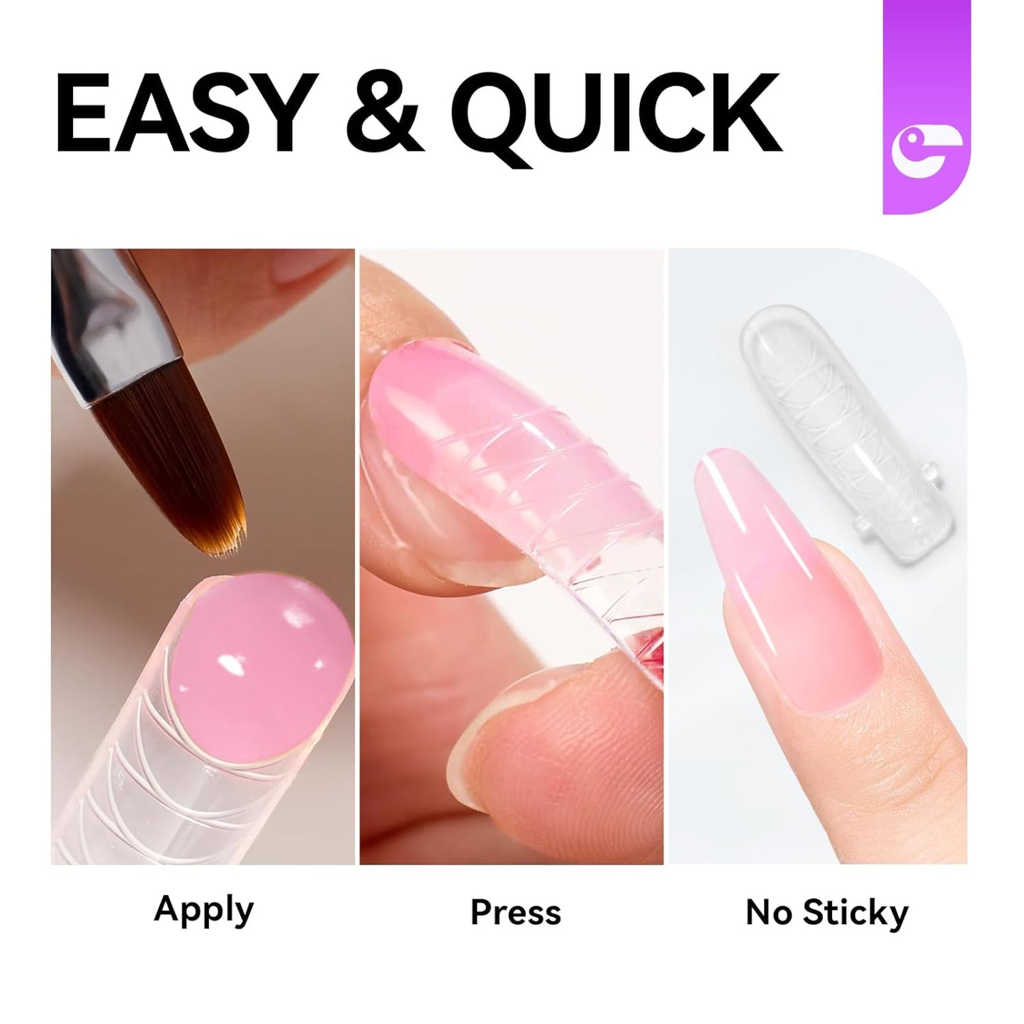 Gelike EC Dual Forms for Extension: 96 Pcs Color Nail Form, 4 Style 12 Size Nail Forms For Builder, Half Matte Gel Forms For Manicure Art Design Salon Diy-Velvo Beauty