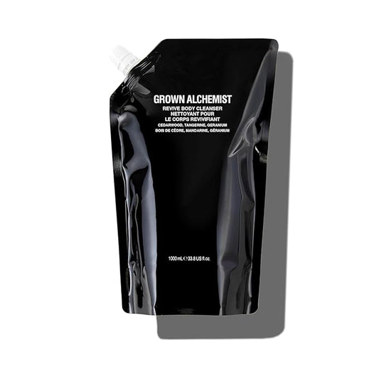Grown Alchemist Revive Body Cleanser Refill Pouch. Cedarwood, Tangerine, Geranium. Gentle Body Wash. Hydrates & Cleanse Skin, (1L).-Velvo Beauty