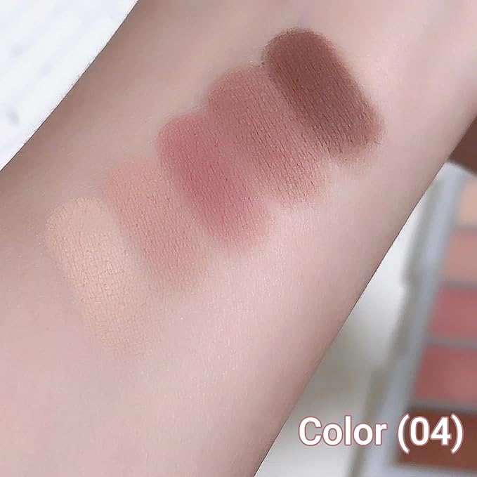 Erinde 5 Colors Matte Eyeshadow Palette Makeup, Natural Classic Nude Neutral Nude Brown Eye Shadow, Long Wearing Waterproof Everyday Eye Makeup for Brown Eyes, Romantic Peach Mauve Eyeshadow, 04-Velvo Beauty