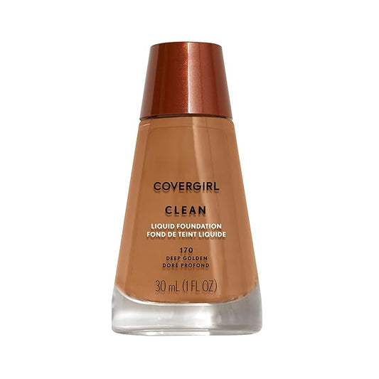 COVERGIRL Clean Liquid Foundation, Deep Golden 170, Shelf Pack of 2-Velvo Beauty