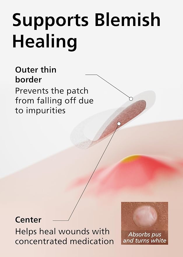 EasyDerm Beauty Patch(42 Counts) - 100% Hydrocolloid Pimple Patch for Zit Spot Care, K-beauty, Daewoong Pharmaceutical-Velvo Beauty