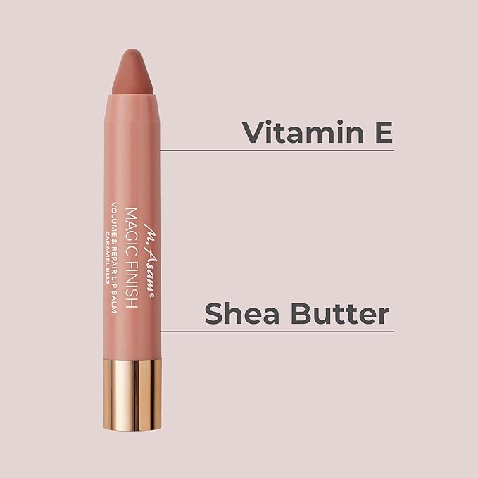 M. Asam MAGIC FINISH Volume & Repair Lip Balm Caramel-Kiss (0.11 oz) - Lip balm for delicate shine & more volume with plumping & nourishing vitamin E & shea butter-Velvo Beauty