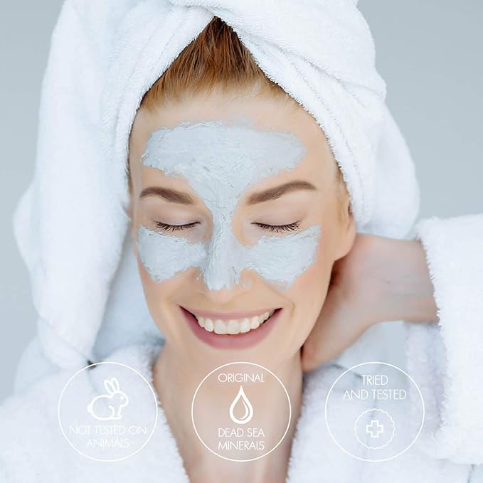 Premier Dead Sea mud mask, anti-aging skin care, pore refining mask, witch hazel, aloe vera gel, minerals, nutrients & antioxidants black face mask for body & facial mask skin care 4.4FL.oz-Velvo Beauty