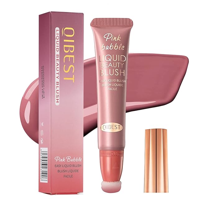 Liquid Blush Beauty Wand Matte Cream Blush Stick with Soft Cushion Applicator For Natural Cheek Tint Blendable Lightweight Long Lasting Dewy Finish makeup blush for Face(03 Plum Wine)-Velvo Beauty