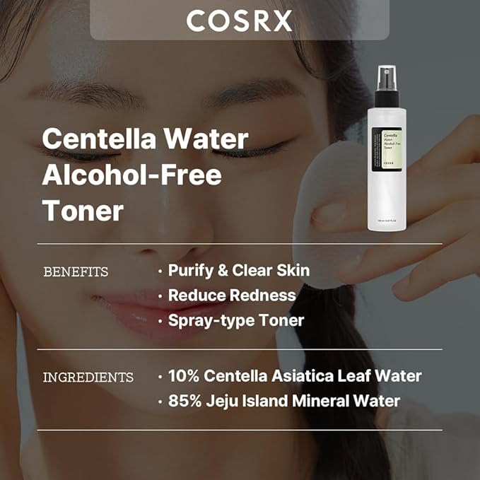 COSRX Alcohol-Free Cica Toner, 150ml / 5.07 fl.oz | Spray-type Korean Toner with Centella Asiatica for Hydrating & Soothing Redness | Korean Skin Care, Not Tested on Animals, Paraben Free-Velvo Beauty