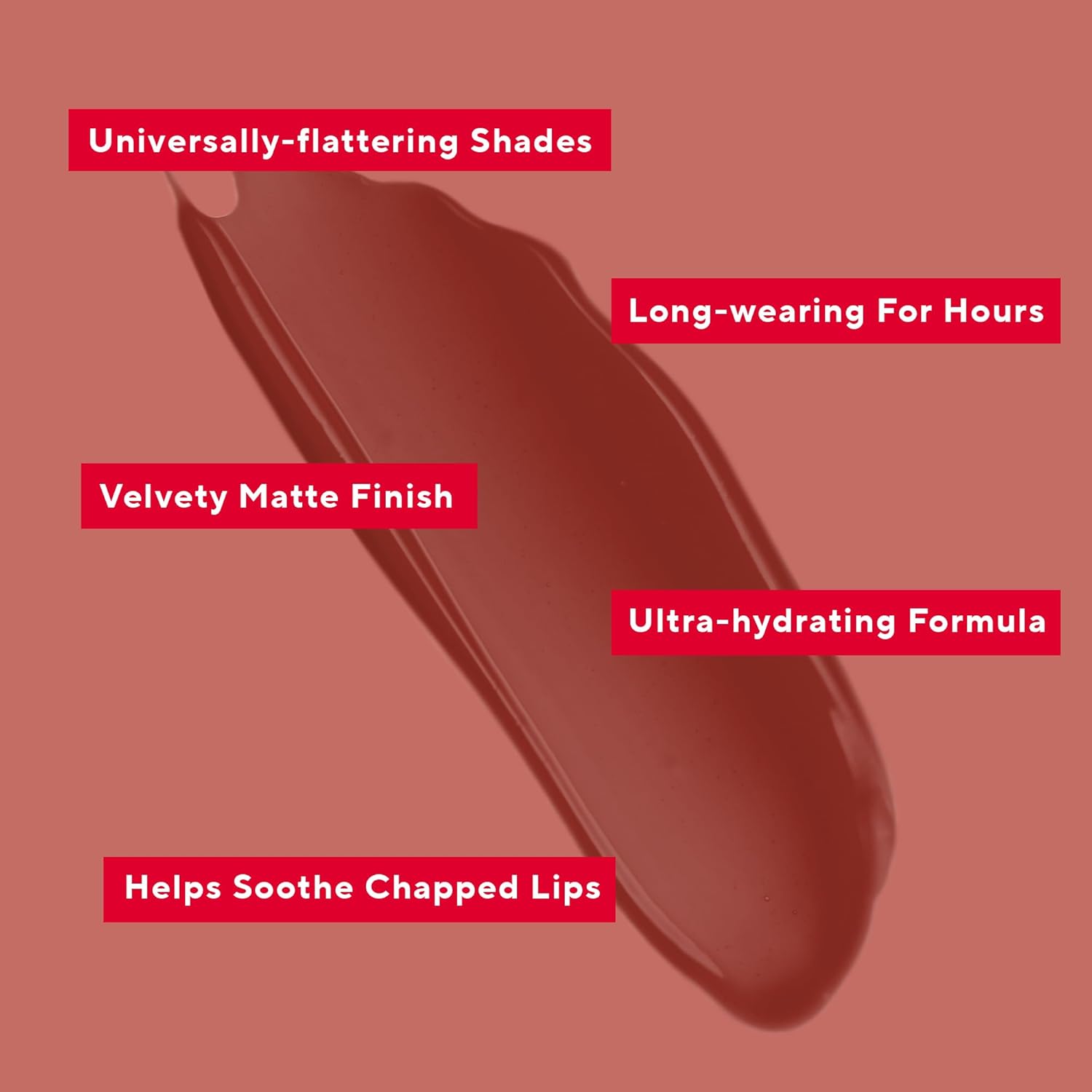 Mirabella Luxe Advanced Formula Matte Lip Gloss, Richly Pigmented Long-Wear and Full-Coverage Liquid Lipstick, Matte Lipstick for Women Stays Put and Won't Dry or Crack Lips, Heartbreaker-Velvo Beauty