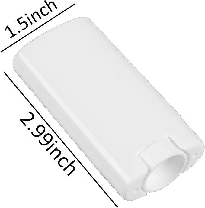 Empty Oval Deodorant Lip Lipstick Balm Tubes Containers Plastic (20-Pack) (15ml, white)-Velvo Beauty