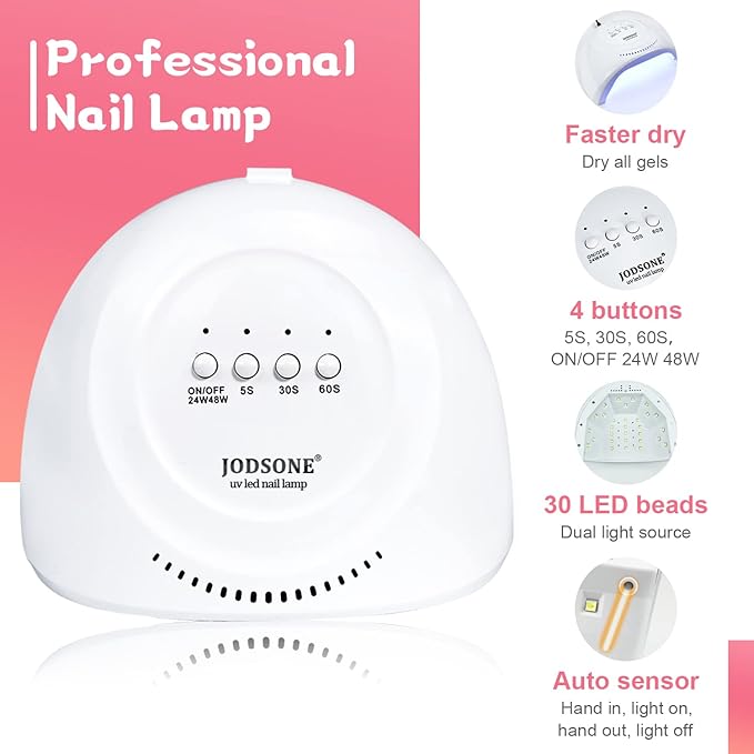 JODSONE Gel Nail Polish Starter Set Ribbon Glitter Summer Light Winter Dark Glossy 36-Piece Multi-color Gel Nail Polish Set-Velvo Beauty