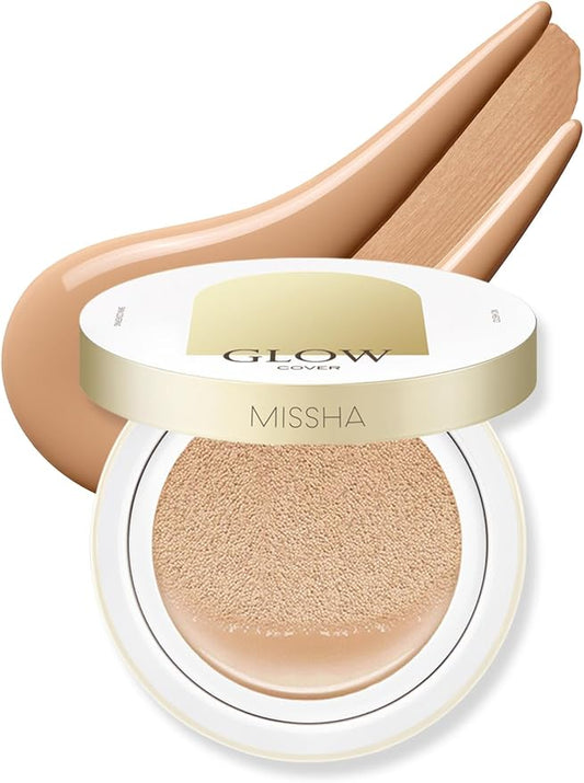 MISSHA Glow Cushion No.25 Warm Beige for Natural Skin Radiant & Moisturizing Skin with Buildable Coverage-Velvo Beauty