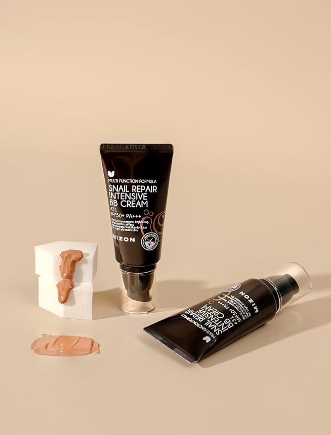 MIZON Snail Repair Blemish Balm, Multifunctional BB Cream with Snail Mucus Filtrate, Skin Care and Makeup Coverage, Strenghtens Skin Elasticity, Improves Fine Wrinkles (#31)-Velvo Beauty