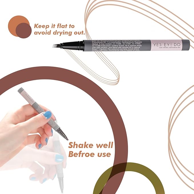 Light Blonde Eyebrow Pencil for Older Women, Light Taupe Eyebrow Pen with Hair Stroke, Ultra Precise Microblading 4-Tip Eyebrow Pen, 24H Long Wear YES.EYE DO(Golden Caramel-Light Blonde)-Velvo Beauty