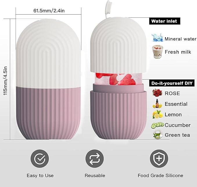 XHJRI Ice Face Roller Massager,Ice Cube Roller for Face, Eyes and Neck Naturally Conditioning and Skin Care,De-Puff Eye Bags,Reduce Migraine Pain,Reusable Massage Silicone Ice Mold (Brown)-Velvo Beauty