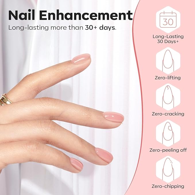 modelones Builder Nail Gel with Nail Dehydrator and Primer, 3Pcs Rose Nude Pink LED Gel Builder Polish Base Coat Acid Free Prep Dehydrate & Bond Primer for Thickening Apex Building 10ml Home DIY Salon-Velvo Beauty