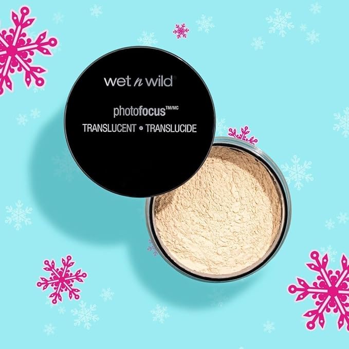 wet n wild Photo Focus Loose Baking Setting Powder, Highlighter Makeup, Fair to Medium & Tan Skin Tones, Translucent-Velvo Beauty