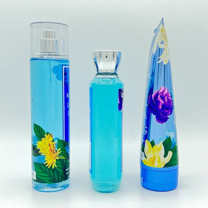 Bath & Body Works Moonlight Path Body Set - Shower Gel 10 Fl Oz, Fine Fragrance Mist 8 Fl Oz & Body Cream 8 Fl Oz-Velvo Beauty
